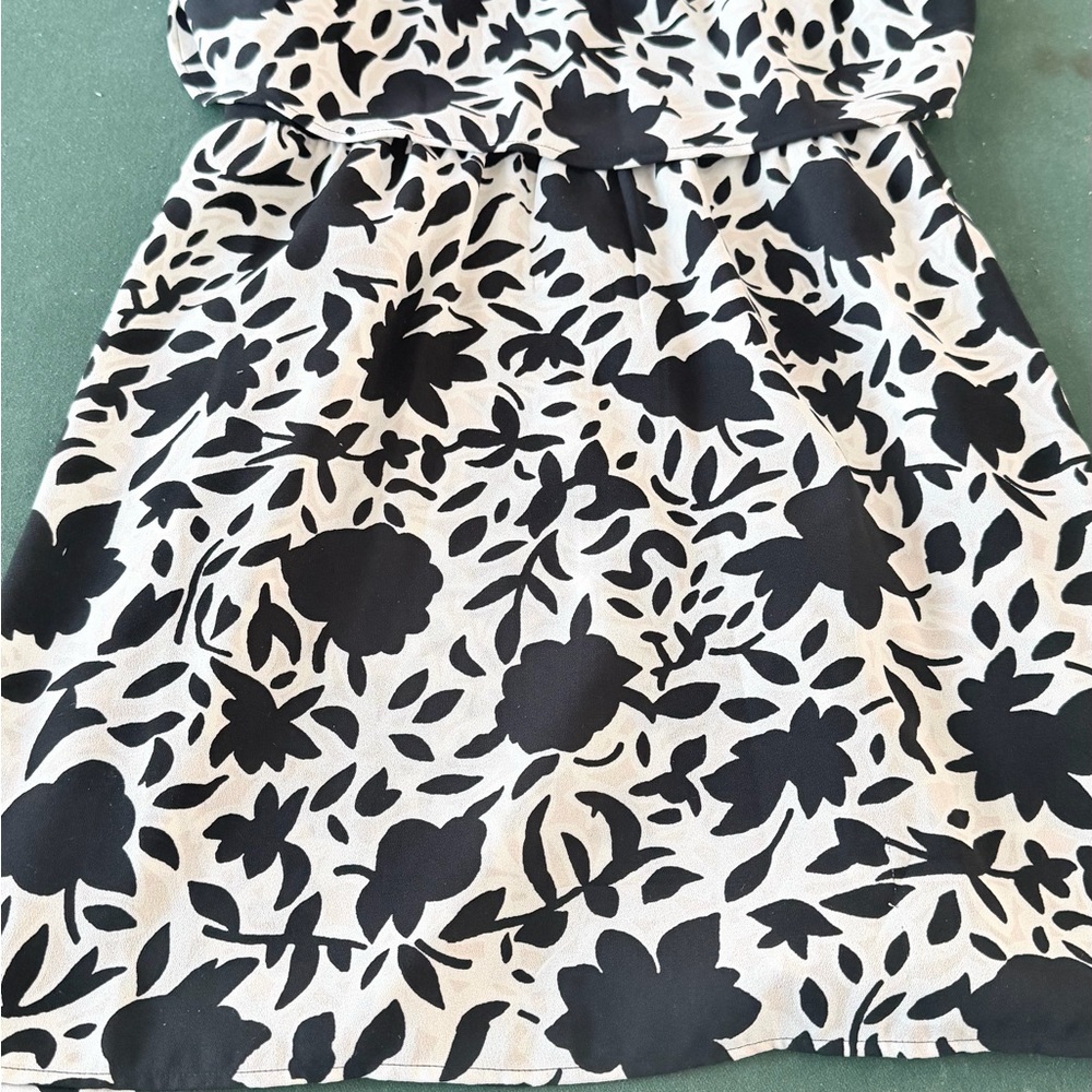 LOFT Black and White Floral Midi Dress. CAJA # 1. C